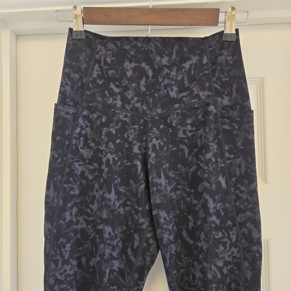 Danskin Petite High Rise Brushed 7/8 Leggings w Pockets Black Gray S - Picture 5 of 16